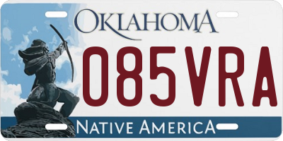 OK license plate 085VRA