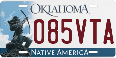 OK license plate 085VTA
