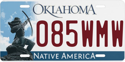 OK license plate 085WMW