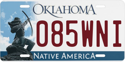 OK license plate 085WNI