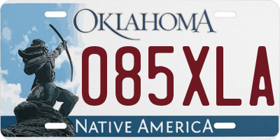 OK license plate 085XLA