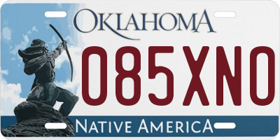 OK license plate 085XNO