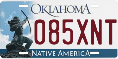 OK license plate 085XNT