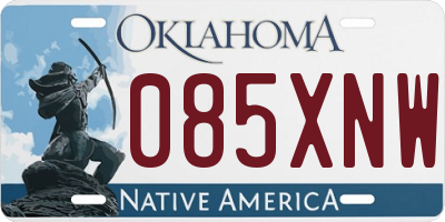OK license plate 085XNW