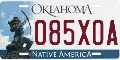 OK license plate 085XOA