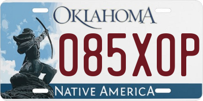 OK license plate 085XOP