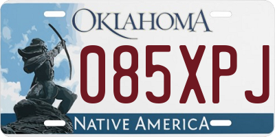 OK license plate 085XPJ
