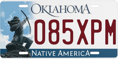 OK license plate 085XPM
