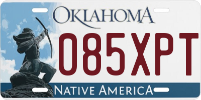 OK license plate 085XPT