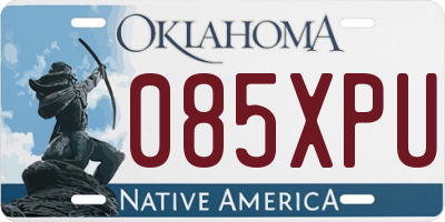 OK license plate 085XPU
