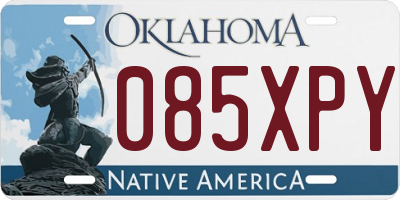 OK license plate 085XPY