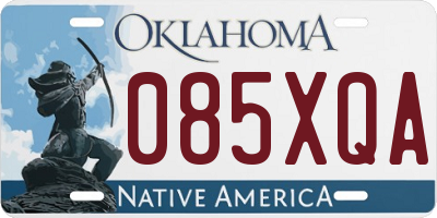 OK license plate 085XQA