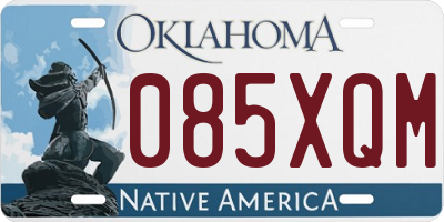 OK license plate 085XQM