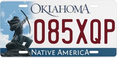 OK license plate 085XQP