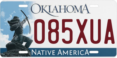 OK license plate 085XUA