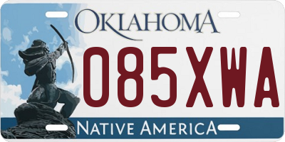 OK license plate 085XWA
