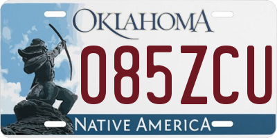 OK license plate 085ZCU