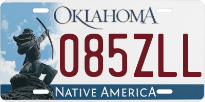OK license plate 085ZLL