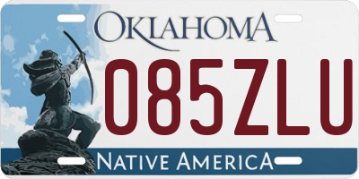 OK license plate 085ZLU