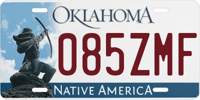OK license plate 085ZMF