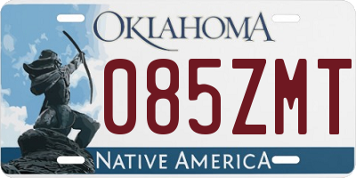 OK license plate 085ZMT