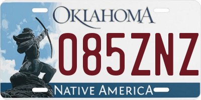 OK license plate 085ZNZ