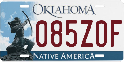 OK license plate 085ZOF
