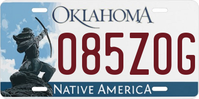 OK license plate 085ZOG