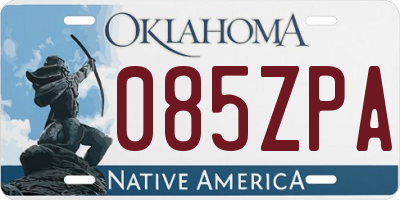 OK license plate 085ZPA