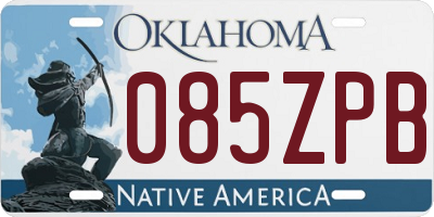 OK license plate 085ZPB