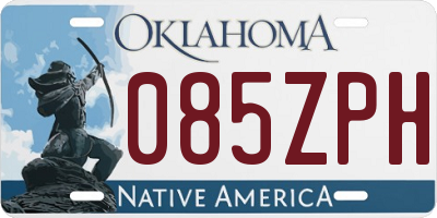 OK license plate 085ZPH