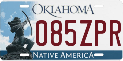OK license plate 085ZPR