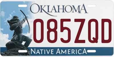 OK license plate 085ZQD