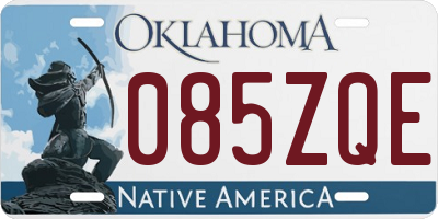 OK license plate 085ZQE