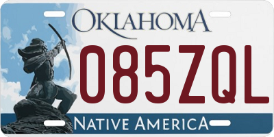 OK license plate 085ZQL