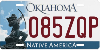 OK license plate 085ZQP