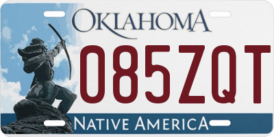 OK license plate 085ZQT