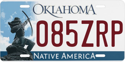 OK license plate 085ZRP