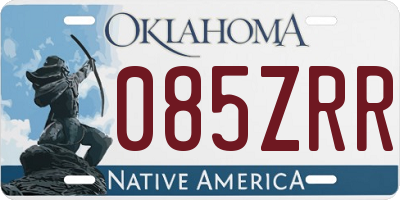 OK license plate 085ZRR