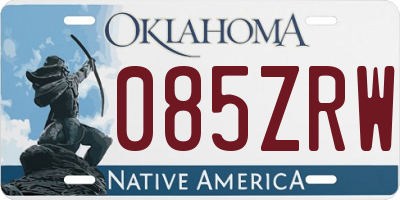OK license plate 085ZRW