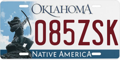 OK license plate 085ZSK