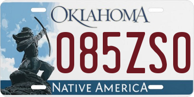 OK license plate 085ZSO