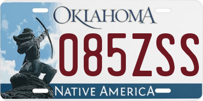 OK license plate 085ZSS