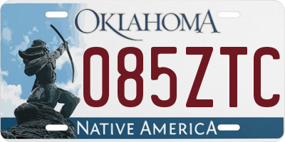 OK license plate 085ZTC