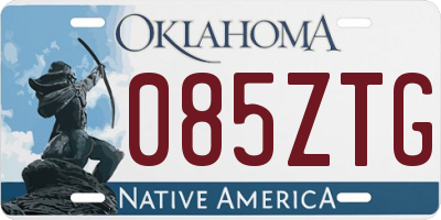 OK license plate 085ZTG