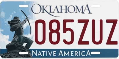 OK license plate 085ZUZ