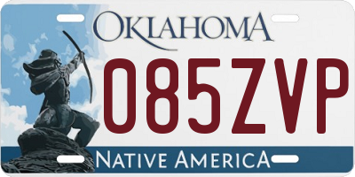 OK license plate 085ZVP