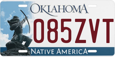 OK license plate 085ZVT