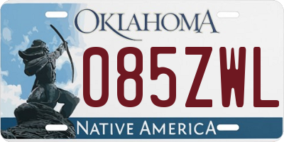 OK license plate 085ZWL