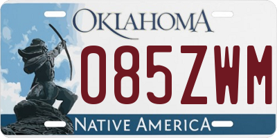 OK license plate 085ZWM